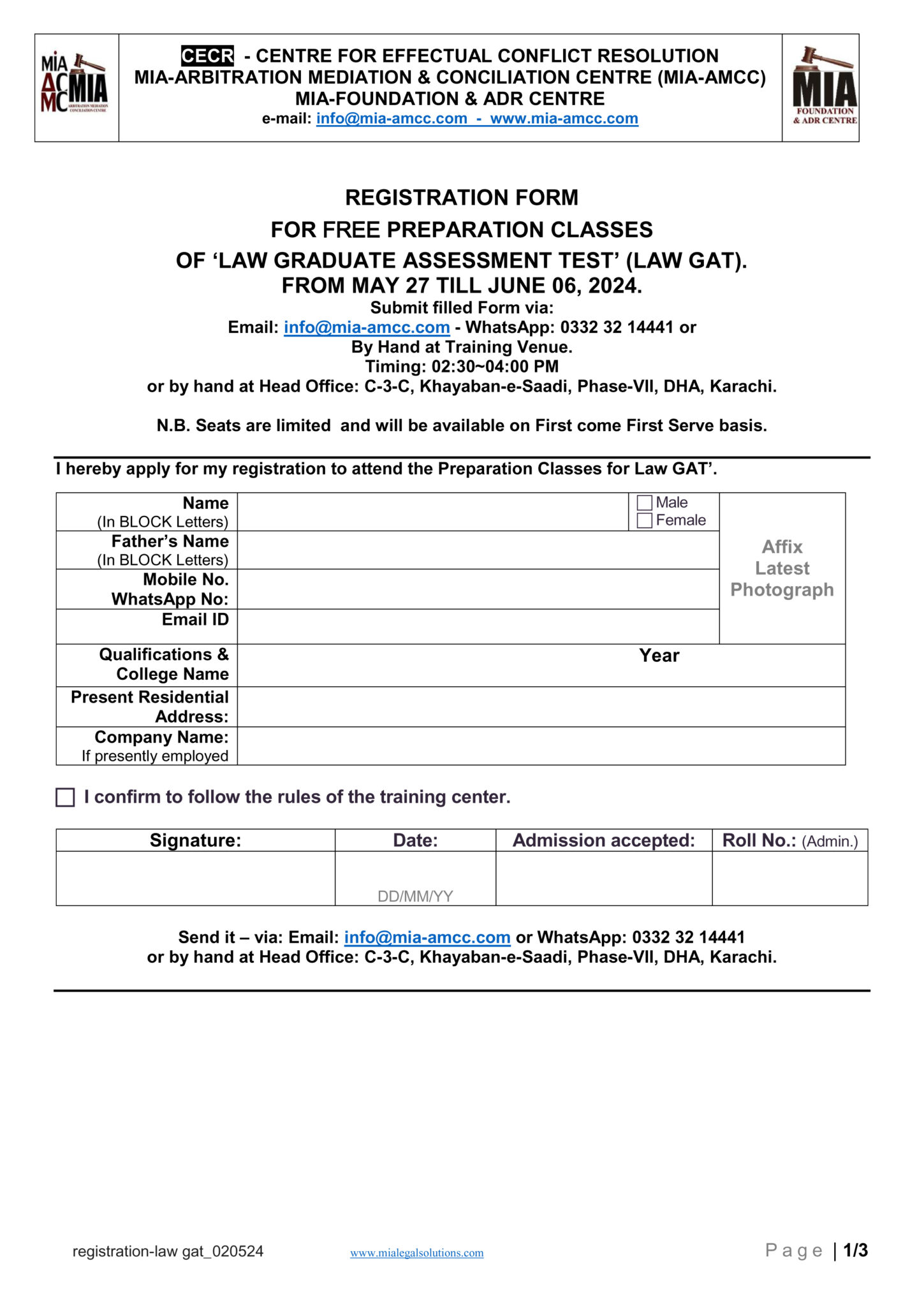 LAW-GAT Registration